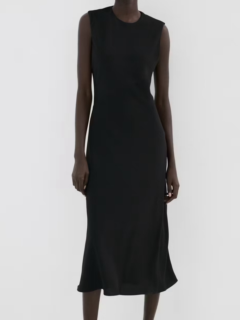 Mango Black Sleeveless Maxi Dress MIDI-DRESS WITH OPEN BACK 5837 - Picture 1 of 6